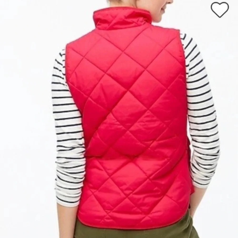 J. Crew Pink Quilted Vest New! Medium
